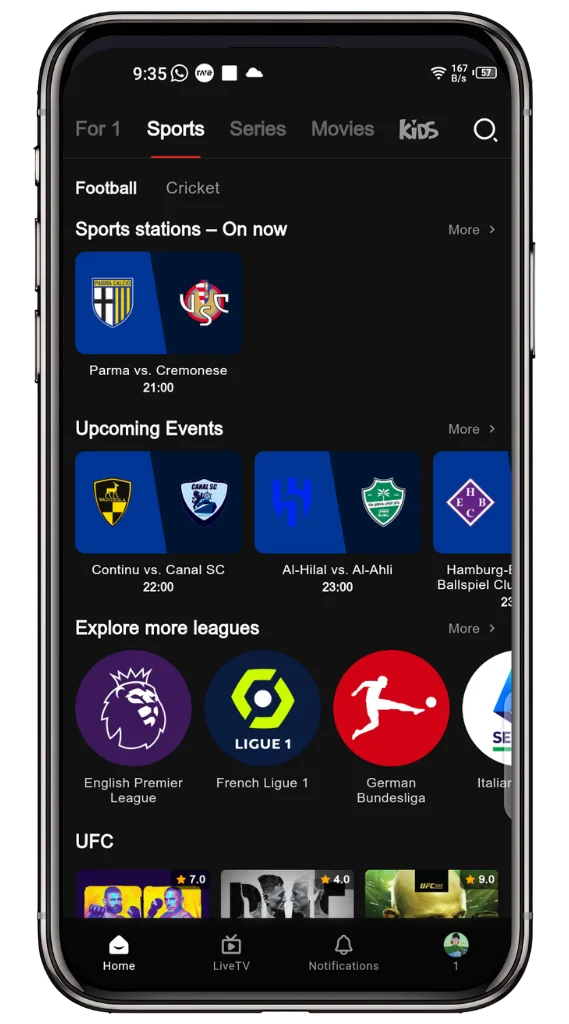 Live Sports & Events Live Sports & Events
